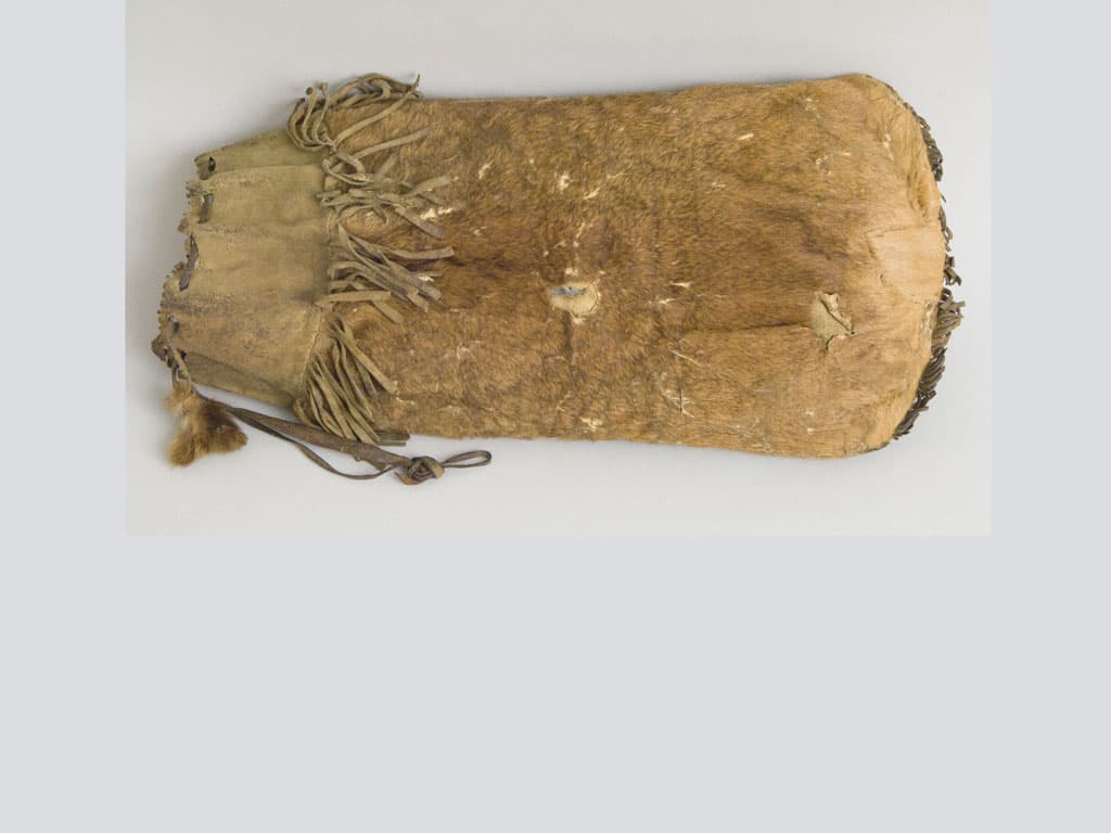 Moose skin bag sewn with sinew